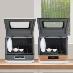 Diskmaskiner-Bänkdiskmaskin DWS-T05, portabel mini, vit, 220V 800W, med vattenslang