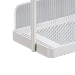 Bänkskiva Hylla Organizer Kolstål 2-vånings multifunktionellt kök Kryddställ för sovrum Badrumsskåp under diskbänk Krämvit