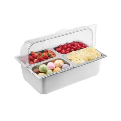 Tillbehör För Matservering-Bänkskiva Matserveringsbehållare 4-pannor, Krydddispenser, Högkvalitativa Serveringsfack