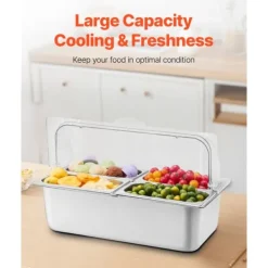 Tillbehör För Matservering-Bänkskiva Matserveringsbehållare 4-pannor, Krydddispenser, Högkvalitativa Serveringsfack