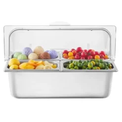 Tillbehör För Matservering-Bänkskiva Matserveringsbehållare 4-pannor, Krydddispenser, Högkvalitativa Serveringsfack