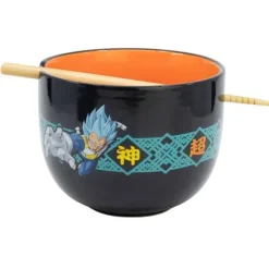 Tallrikar & Bordsserviser-Bol för ramen - STOR - Super Saiyan Blue Goku och Vegeta - Keramik - 470 ml - Flerfärgad