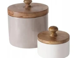 Boltze Pelia förvaringslåda, mangoträ, 2 delar