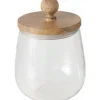 Förvaringsburkar-Boltze VARUD glasburk med lock av mangoträ, Ø 12 cm