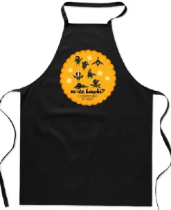 Förkläden-Bomullssvart FÖRKLÄDE MED TRYCK BURK KAFFE kök dam herr