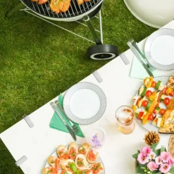 Bordduksklämmor Set, Rostfritt Stål, 7.5x5x1.5 cm, Silver