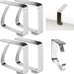 Bordsduksklämmor i stål, 4 st.