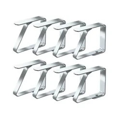 Dukclips & -Vikter-Bordsklippare - Duken Klipp - Utomhus Dukklippare-8Pcs, Halkfria, Rostfritt Stål - Passar för Bord med en Tjocklek på 1 till 3 cm