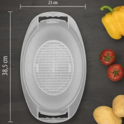 Borner droppbricka för V5 PowerLine grönsaksriv i vitt - silinsats för avtappning