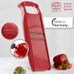 Borner Original Roko Powerline - grönsaks- och fruktskärare för fina remsor Julienne remsor set med frukthållare