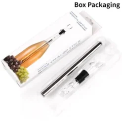 Ishink & Kylare-Box Förpackning 2 i 1 vinkylbar tillbehör i rostfritt stål Rödvinsluftare