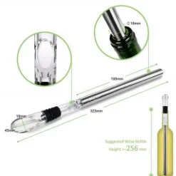 Ishink & Kylare-Box Förpackning 2 i 1 vinkylbar tillbehör i rostfritt stål Rödvinsluftare