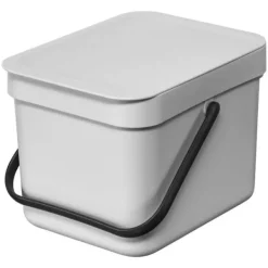 Soptunnor & Papperskorgar-Brabantia Soptunna Sort & Go Waste 6l Silver