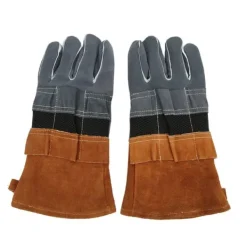 Grytlappar & Grillvantar-Brandsäkra BBQ Grillhandskar - Värmebeständigt och skållningsfritt läder, 1 par