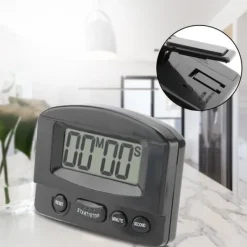 Bärbar Digital Klocka Nedräkningstimer Stor LCD-Display Köksanvändning (Svart
