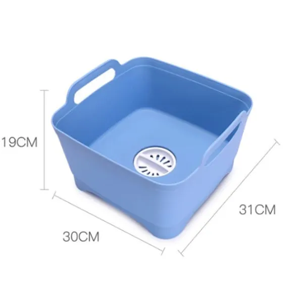 Bärbar diskho med handtag 2-pack - Grå