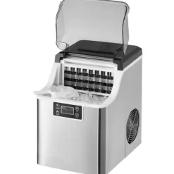 Ismaskiner-Bärbar Ismaskin, Modell för Bänkskiva, 45lbs/24H Produktionskapacitet, Självrengörande, Med Skopkorg