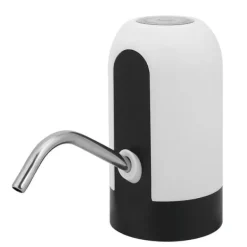Bärbar LED-ljusflaskvattenpump USB-uppladdningsbar dispenser för hemmakontor (vit)