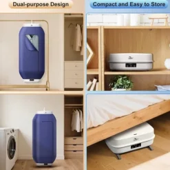 Torkskåp-Bärbar Torktumlare Uten 600 W Elektrisk Avtagbar med Timer