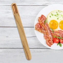 Bärbara träpinnar, utdragbara ätpinnar, ask, fodral, porslin, ljus träfärg