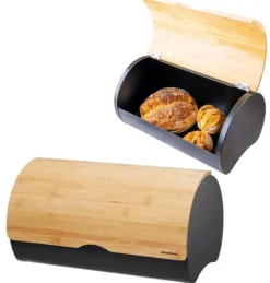 Brödlådor & Brödpåsar-Brödbehållare av stål 38cm brödbehållare KLAUSBERG KB-7712