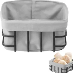 Brödlådor & Brödpåsar-Brödbehållare med grå fyrkantig påse - Hendi 427149