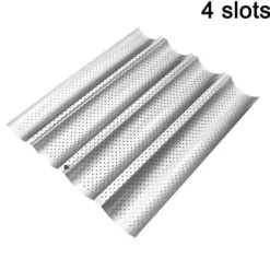 Bakning-Brödform - Fransk våg - Kolstål - Silver - 3 och 4 platser - Non-stick