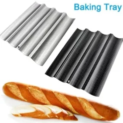 Bakning-Brödform - Fransk våg - Kolstål - Silver - 3 och 4 platser - Non-stick