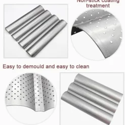 Bakning-Brödform - Fransk våg - Kolstål - Silver - 3 och 4 platser - Non-stick