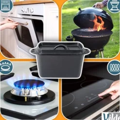 Bakning-Brödform i gjutjärn med lock CAST LINE 27 cm, 2 l