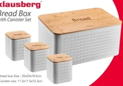 Brödlådor & Brödpåsar-Brödform i stål med bambubräda och köksredskapsset KLAUSBERG KB-7483