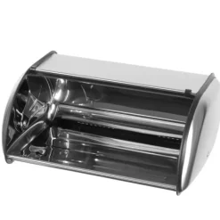 Brödlådor & Brödpåsar-Brödkärl i stål 44cm, silversatin, BRUNBESTE BB-2756