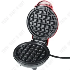Brödmaskin - TECH DISCOUNT - Mini Maker - Non-stick platta - Kompakt - Röd