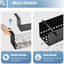 Brikettpress - Tidnings-/pappersbrikettpress - Återvinn tidningar till bränslebriketter - Svart