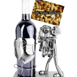 BRUBAKER Dekorativ Vinflaskställ - Metallskulptur - Presentidé - Kärlekspar: Kök & Hem