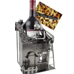 Brubaker Flaskhållare 'House with Artisan' - Metallskulptur - Silver - med presentkort