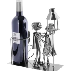 Vinflaskhållare-BRUBAKER Vinflaskhållare - Par älskare som dansar under en gatlykta - Metall - Dekorativt föremål