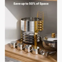 Tillbehör För Matservering-Buffetset för värmeskålar, rostfritt stål, vikbar ställning,4 pack guld