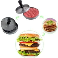 Burger Press - Aluminium - Non-Stick beläggning - Enkel rengöring - Idealisk för BBQ