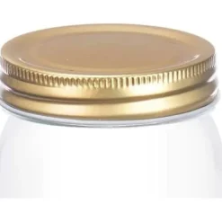 Burk - VIVALTO - Gyllene transparent - Glas och metall - 180 ml - 6 x 8 x 6 cm