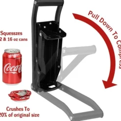 Burk Kross Flaskor Smasher för Aluminium Seltzer Soda Ölburkar och flaskor för återvinning