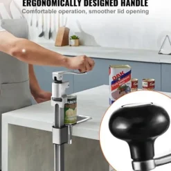 Konservöppnare-Burköppnare, Manuell kommersiell bordsöppnare, 74x23,5x10 cm, Justerbar kraftig stål