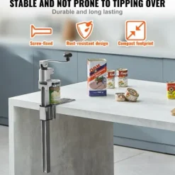 Konservöppnare-Burköppnare, Manuell kommersiell bordsöppnare, 74x23,5x10 cm, Justerbar kraftig stål