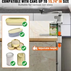 Konservöppnare-Burköppnare, Manuell kommersiell bordsöppnare, 74x23,5x10 cm, Justerbar kraftig stål