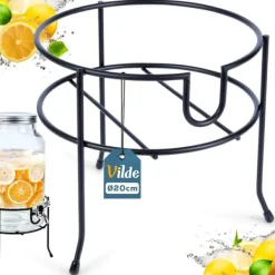 Dryckesautomater-Burkställ med kran, svart metall, 20 cm