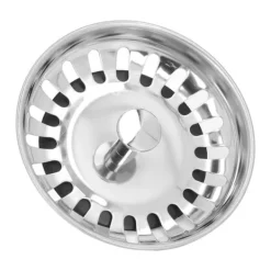 Byte av sil vid diskbänk i rostfritt stål med bottenpropp