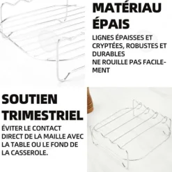 Grillar-C Grill 19cmx18,8cm Air Fryer Bred Enkel Grillgrill för kött för grill Utomhuscamping Hög motståndskraftig