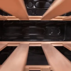 Cecotec Wine cooler with 34-bottle capacity and high-performance compressor cooling system. Adjustable temperature and interior LED light.