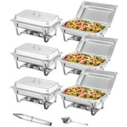 Chafing Dish, 8 Quart Kapacitet, Komplett Bufféset,6 Förpackningar