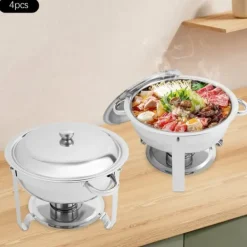 Tillbehör För Matservering-Chafing Dish Bufféset - Buffévärmare - 4 delar - 4,5 L per kärl - För fest & bröllop - Guld